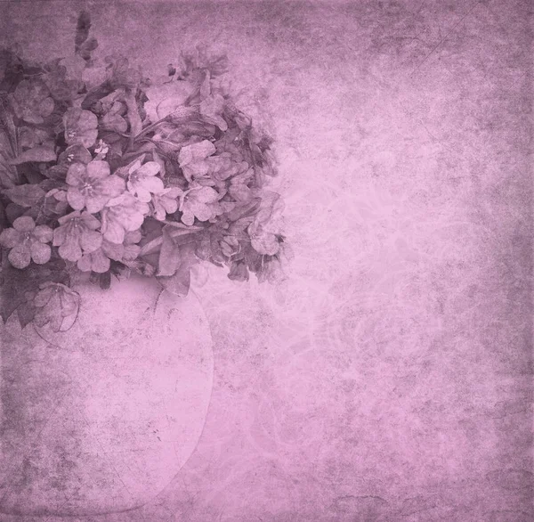 Гранжевий Фон Ніжним Вінтажним Квітковим Орнаментом — стокове фото