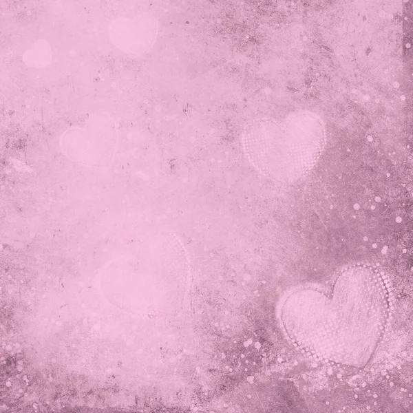 ピンクの背景とバレンタインの心 — ストック写真