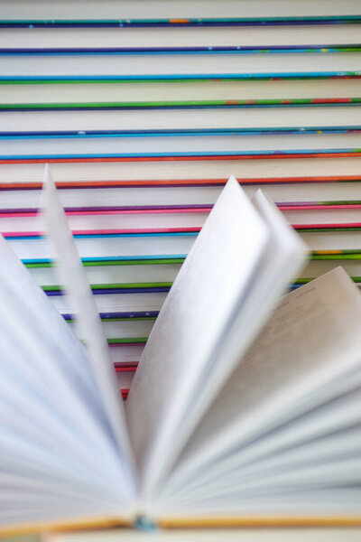 Book stacking background texture