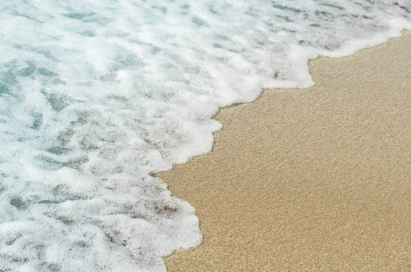 Weiche Welle Des Meeres Sandstrand Hintergrund — Stockfoto