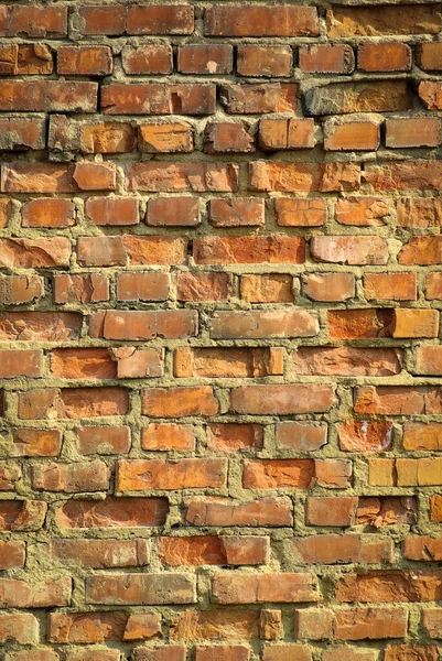 Grunge Orange Tegel Vägg Bakgrundsstruktur — Stockfoto