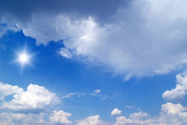 Mavi gökyüzündeki bulutlar