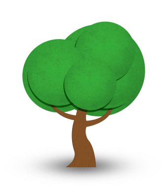  Beyaz arkaplanda ağaç simgesi izole edildi