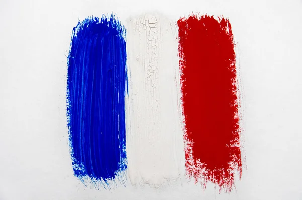 Флаг Франции Мазку Кистью — стоковое фото
