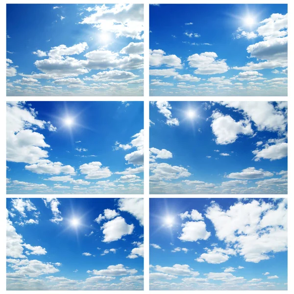 Sky Daylight Collection Natural Sky Composition Collage Stock Photo