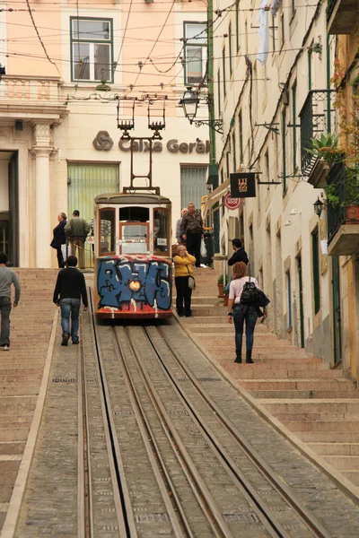 Kabelbaan (lift) in Lissabon, portugal — Stockfoto