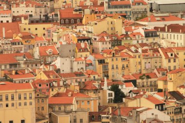 panoramik şehir merkezinin Lizbon (Portekiz),