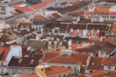 panoramik şehir merkezinin Lizbon (Portekiz),
