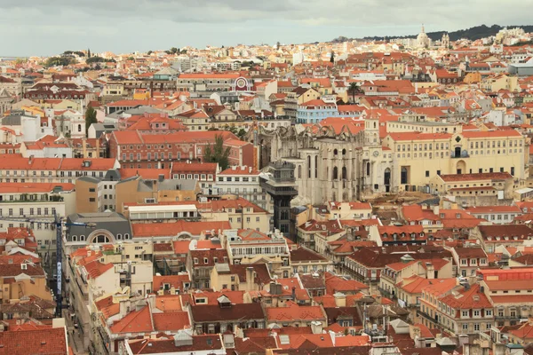 Panoramautsikt över centrala Lissabon (portugal), — Stockfoto