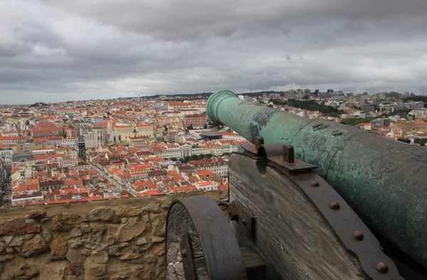 Panoramautsikt över centrala Lissabon (portugal), — Stockfoto