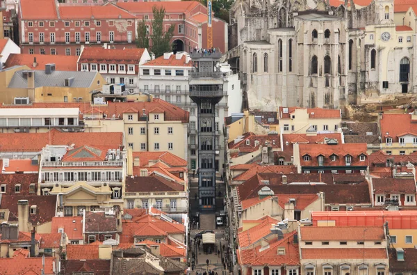 サンタ ジュスタのエレベーターやリフト （エレベーター ・ デ ・ サンタ ・ フスタ)、リスボン、ポルトガル. — ストック写真