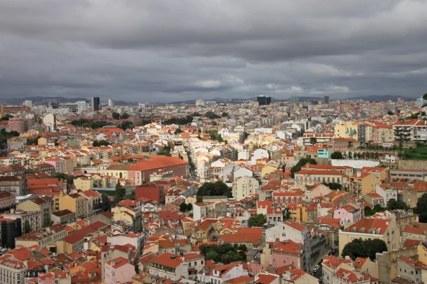 Panoramautsikt över centrala Lissabon (portugal), — Stockfoto