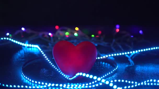 Láskyplné Srdce Mezi Světly — Stock video