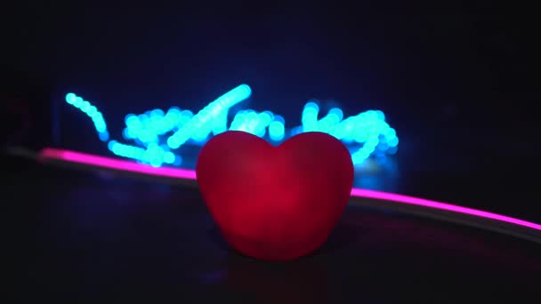 Loving Heart Led Lights — Stock Video