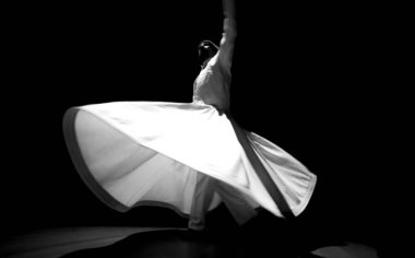 the image of a whirling Dervish in the darkness clipart