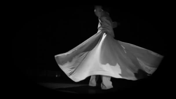 Image Derviche Tourbillonnant Dans Les Ténèbres — Video