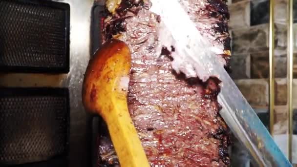 Daging Doner Kebab Tradisional Turki — Stok Video