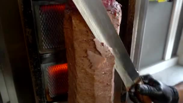 Carne Tradicional Turca Doner Kebab — Vídeos de Stock