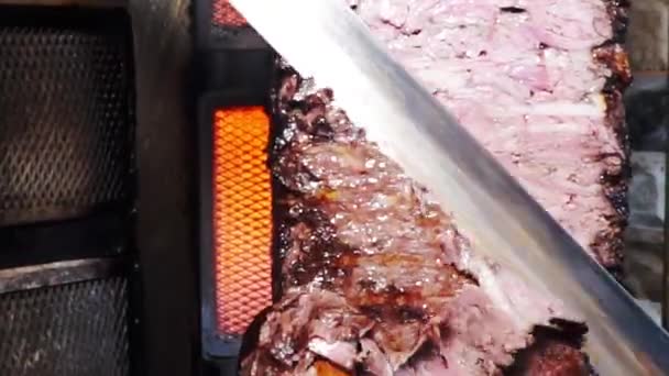 Tradycyjne Tureckie Mięso Doner Kebab — Wideo stockowe