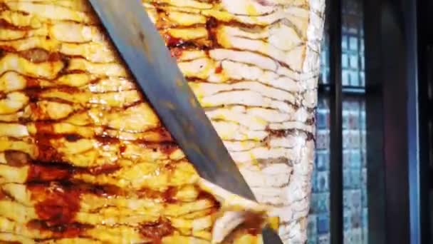 Tradiční Turecké Maso Doner Kebab — Stock video