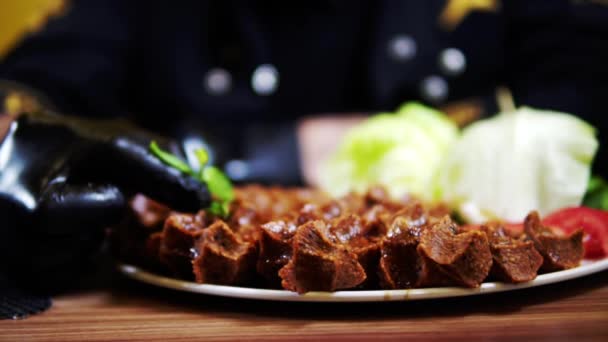 Sebuah Hidangan Tradisional Yang Dibuat Anatolia — Stok Video