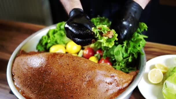 Een Traditioneel Gerecht Gemaakt Anatolië — Stockvideo