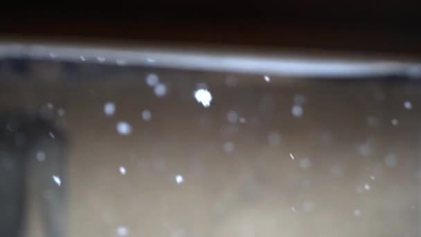 Kristal Salju Terbentuk Jendela Selama Bulan Bulan Dingin Musim Dingin — Stok Video