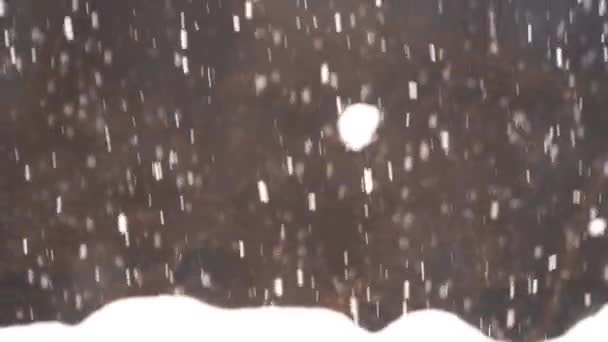 Está Belo Dia Flocos Neve Continuam Chover — Vídeo de Stock