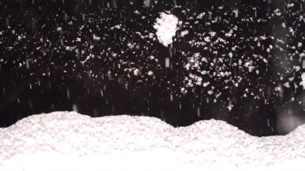 Het Een Mooie Dag Sneeuwvlokken Blijven Regenen — Stockvideo