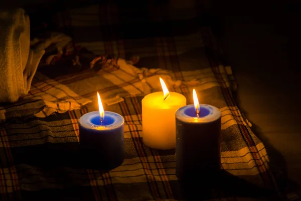 Banho Turco Tradicional Iluminado Pela Luz Velas — Fotografia de Stock