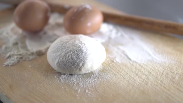 Mother Kneads Dough Her Children — Stock Video