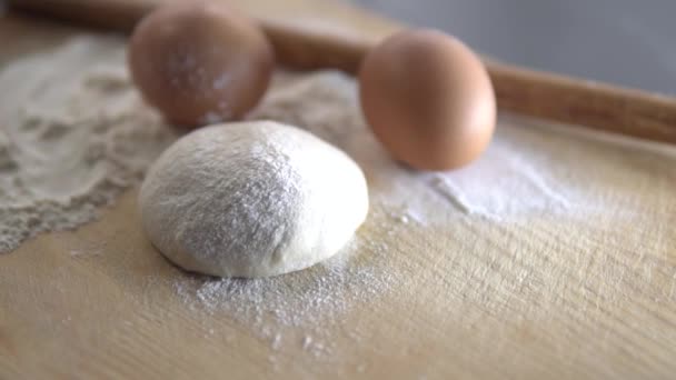 Mother Kneads Dough Her Children — Stock Video