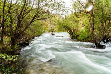 Dağın bir noktasından çıkan doğal akıntı.