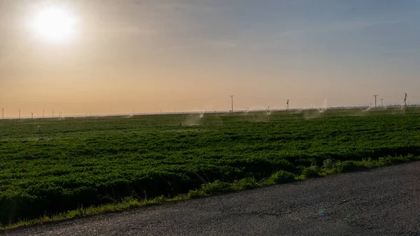 Immagine Sistemi Irrigazione Terreni Agricoli — Foto Stock