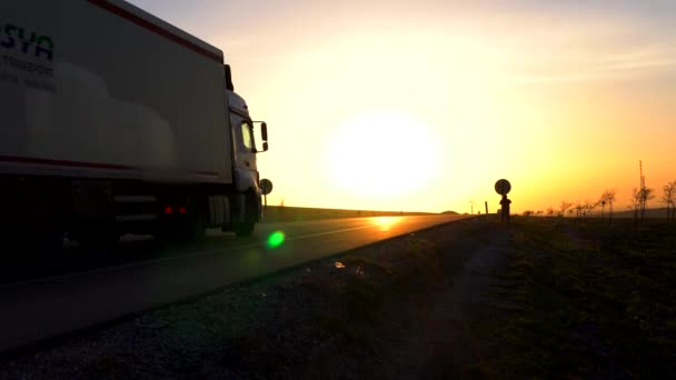 Vehicles Exporting Sunrise View — Stockvideo