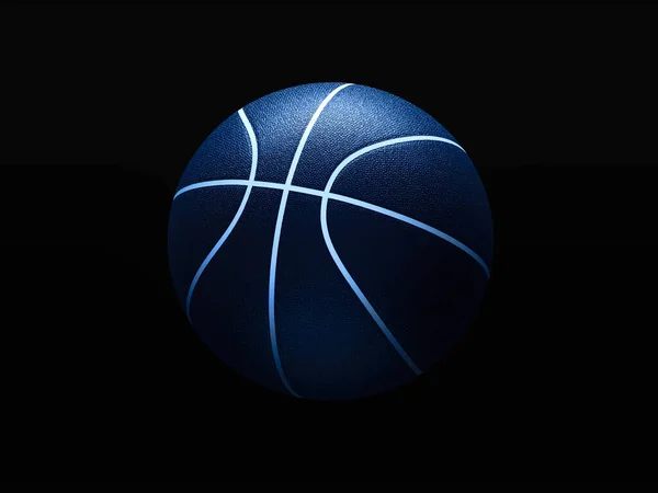 Рендеринг Баскетбольного Мяча Черном Фоне Графический Элемент Абстрактной Концепцией Спортивного — стоковое фото