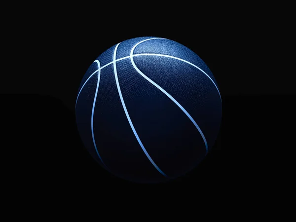 Rendering Basketball Ball Black Background Graphical Element Abstract Concept Sport — Photo