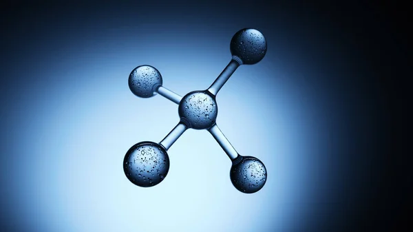 Molecules connected network 3D molecular abstract blue graphic illustration