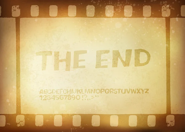 Oude filmstrip. Het einde van de film. Vectorillustratie, EPS10 — Stockvector