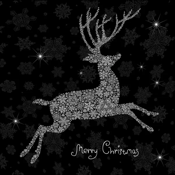 Silhouette di cervo di Natale. Illustrazione vettoriale, EPS8 — Vettoriale Stock