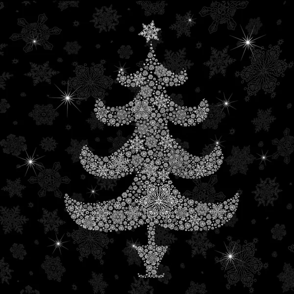 Silhouette dell'albero di Natale. Illustrazione vettoriale, EPS8 — Vettoriale Stock