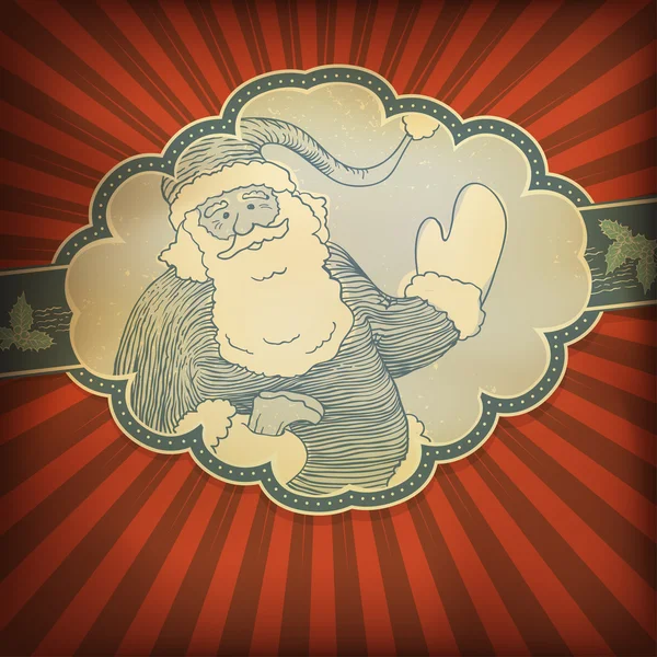 Santa Claus illustration de style rétro, vecteur, EPS10 — Image vectorielle