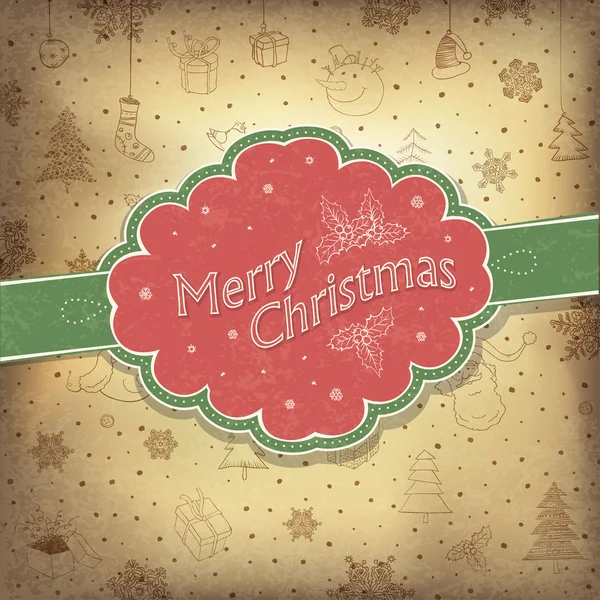 Merry christmas vintage bakgrund. vektor illustration, eps10. — Stock vektor