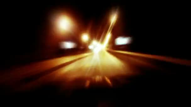 Guidare di notte, HD . — Video Stock
