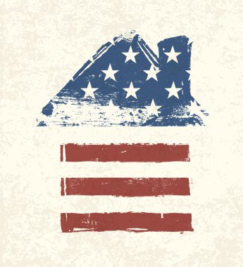 House, Amerikan bayrağı şeklinde. vektör, eps10