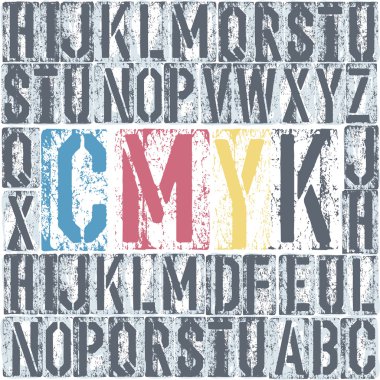 CMYK letterpress poster. Vector, EPS8 clipart