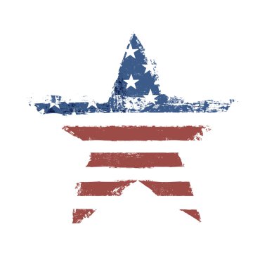 The American flag print as star shaped symbol. Vector, EPS10.