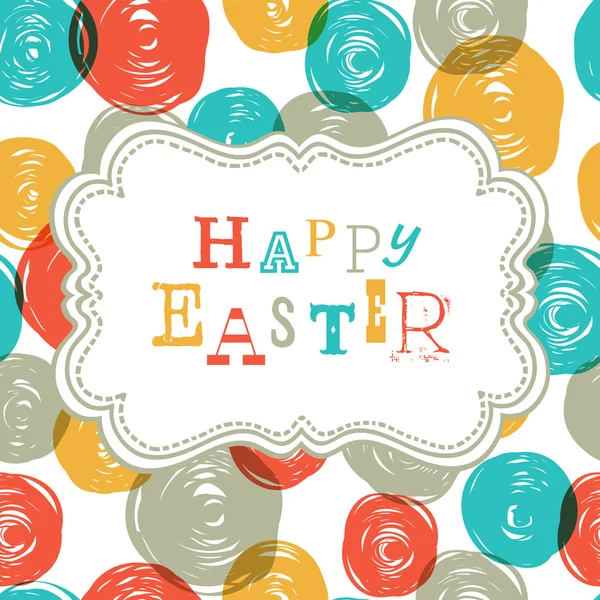 Colorido diseño feliz tarjeta de Pascua. Vector, EPS10 — Archivo Imágenes Vectoriales