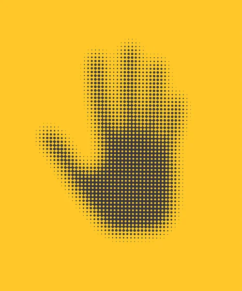 Hand icon on yellow background . Vector, EPS8 — Stock Vector