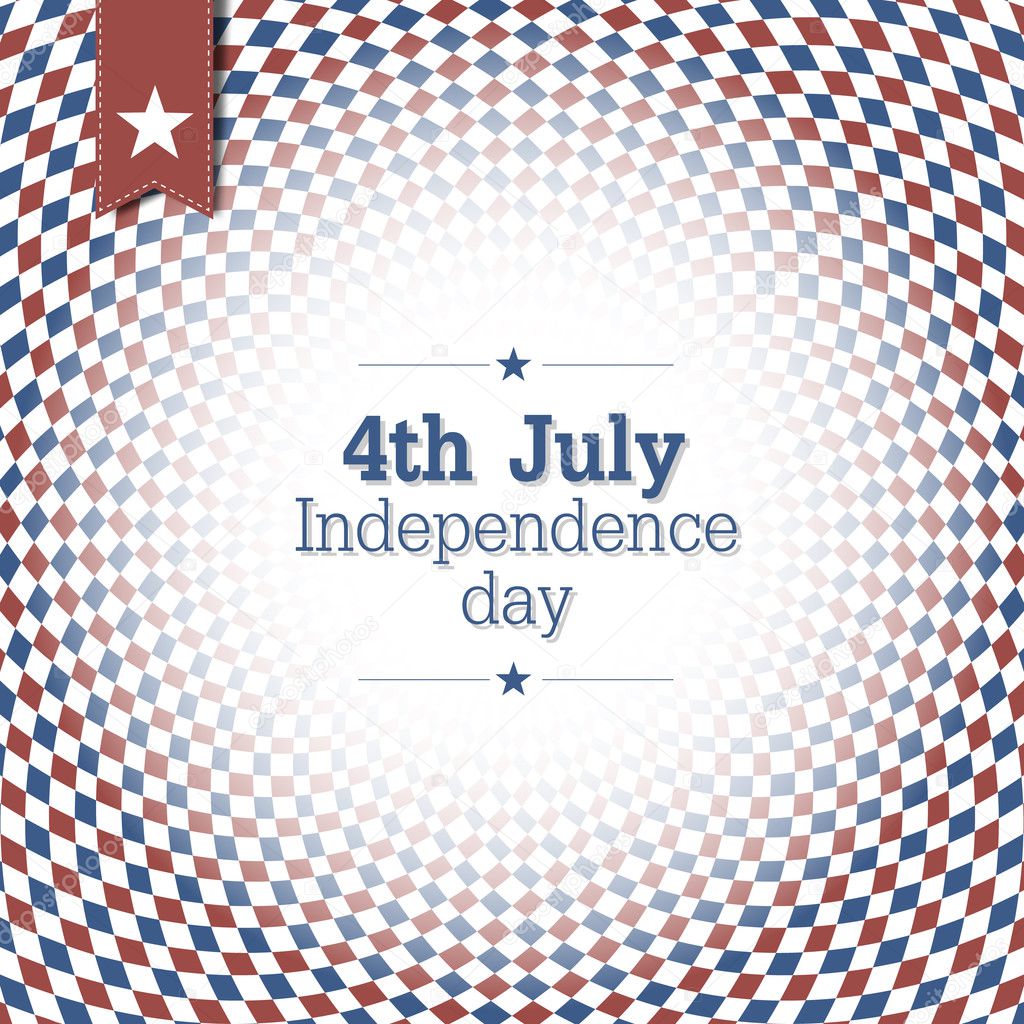 Independence Day. 4th of July. Poster design with blue and red c